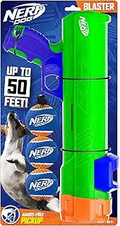 Nerf Dog Tennis Ball Blaster Dog Toy, 16 Inch Blaster with 3 Balls,Green