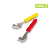 在飛比找PChome24h購物優惠-Pranky B 積木造型湯匙叉子組
