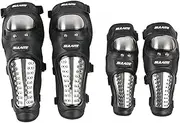 4 pcs Stainless Steel Anti-Fall Elbow Knee Pads Shin Guards Protective Gear Set for Outdoor Sports Motorcycle