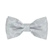Paisley Bow Ties for Men Kids, Classic Adjustable Pre-Tied Bowties Large Sliver