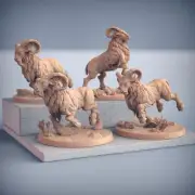 Skutagaard Dwarf Dwarven Ram Mount Miniature | D&D DnD |