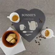 Coffee Break Slate Heart Placemat