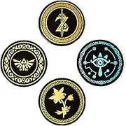 The Legend of Zelda Metal Coasters Tinplate | Set of 4 | Unique Retro Gaming Gift | Ideal for Dining Table | Premium Quality Cup, Glass, Drinks Coasters