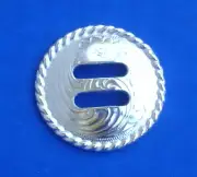 Western Equestrian Tack Bright Silver Slotted Concho's Set 6
