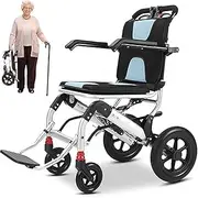 Ultra Light Wheelchair Foldable Easy up to 150 Kg of Resilient for The Apartment and on The Way Transport Roll Chairs Aluminum A