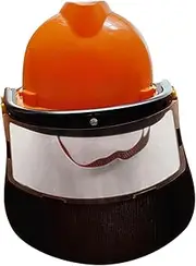 TENOL Orange Forestry Hard Hat Face Shield Face Cover for Woodworking Professional Universal Full Face Protection Adjustable