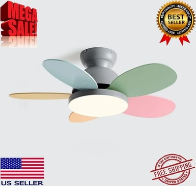 36" LED Flush Mount Ceiling Fan Light With Remote, Smart, Dimmable – Kids Room