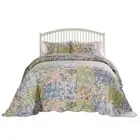 Greenland Home Fashions Emma Patchwork Bedspread Set 3-Piece Gray