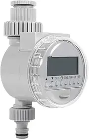 RIZGHWOY Water Timer Garden Watering Irrigation Timer LCD Digital for Automated Watering, with Solar Power, User-Friendly Program Settings, and Waterproof Design, Suitable for Home Garden