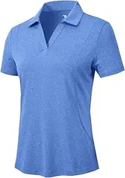 [YSENTO] Womens Golf Apparel Shirts Clothes V-Neck Tops Collared UPF 50+ Dry Fit Short Sleeve Tennis Polo Shirts