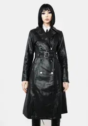 Dominance Overload Faux Leather Trench Coat