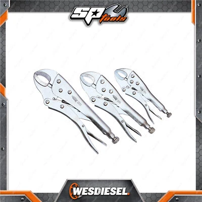888 Series 3 Pcs of Locking Plier Set - Curved Jaw 150mm 200mm 250mm