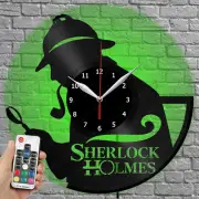 LED Clock Sherlock Holmes Vinyl Record Wall Clock Led Light Wall Clock 2453