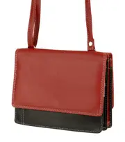 Franco Bonini 19-070 Red/multi leather 2 sided oraganiser handbag