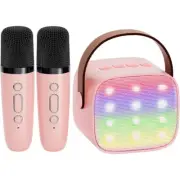 Mini Karaoke Machine, Portable Bluetooth Speaker - with 2 Wireless Microphones