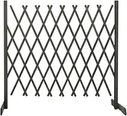 vidaXL Solid Firwood Expandable Garden Trellis Fence in Grey - Versatile Outdoor Panel for Privacy and Support for Climbing Plants