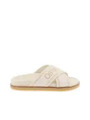 Off-white Embroidered Logo Slides