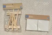 Artists Loft White Mini Canvas 3inx3in (4pc) & Mini Easels (4pc)