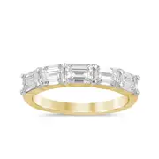 Emerald Cut 5 Stone Ring with 2.00ct of Laboratory Grown Diamonds in 9kt Yellow Gold