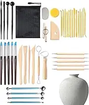 Pottery Tool Kit, Ceramic Making Set Adults Pottery Kit with Storage Bag, Versatile Clay Modeling Device Sculpting Supplies for Shaping Refining Grinding
