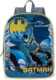 [Fast Forward] Batman Backpack for Kids 15" | Cool Bookbag for Boys | Padded Straps & Large Zip Compartment | Back to School Supplies, Blue, 15 Inch, Modern