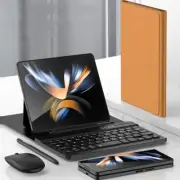 For Samsung Z Fold 6 5 4 Leather Case Bluetooth Wireless Keyboard + Mouse + Pen