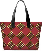 [DailyObjects] Women's Latest Tote Bag | Spacious, Stylish, Sturdy Canvas Handbag with Zip closure and Laptop Compatibility | Handcrafted Ladies Shoulder Purse For Daily & Office Use (Multicolor), Red