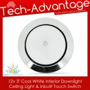 12v 3" Cool White Interior LED Ceiling Surface Mount Light Inbuilt Touch Switch