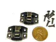 2 Sets 24mm x 19mm Antique Brass Mini screws Box Decorative Case Hasp Latch E14