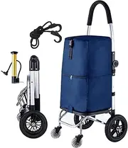 Shopping Trolley Shopping Cart Foldable Shopping Trolleys Foldable Shopping Cart For Groceries， Utility Cart With 4 Wheels Insulation Bag And Elastic Rope， Lightweight Waterproof Shopping Bag For Camp