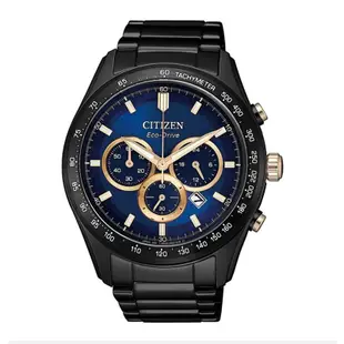 CITIZEN 星辰 Eco-Drive 暮光耀動光動能不鏽鋼腕錶/藍x黑(CA4458-88L)