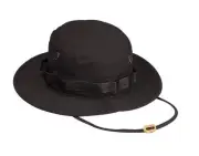 BOONIE SOLID BLACK Camouflage Military RIP STOP Hat Cap ROTHCO 5819