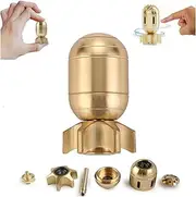 Atomic Bomb Fidget Toy, Fidget Spinner-Desk Toys, Metal Fidget Spinner 3 in 1, Metal Fidget Toy Atomic Bomb, Spinner Desk Toy, Fidget Desk Toys Adults Spinner, Finger Spinning Fidget Toy (Gold)