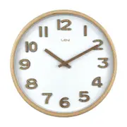 Leni Tilia Silent Sweeping Wooden Home Wall Timepiece Clock 25.5cm White