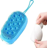 Silicone Body Scrub | Shower Soft Scrub Brush - Double Sided Massage Bath Scrub Perfect for Travel and Home Use