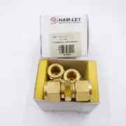 5 Pk Ham-Let Brass Union Connector, Let-Lok Tube Fitting 1/2"