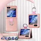 For Samsung Galaxy Z Flip 6 Flip 5 4 3 Shockproof Luxury Ring Folding Case Cover