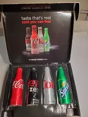 Coca Cola Aluminum Bottle Promotional 4 Pack Box Set Coke Zero Sprite Diet Coke