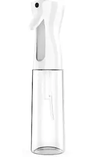 Hair Spray Bottle, 300ml Continuous Water Mister Spray Bottle, White/Clear