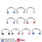 2-6x Horseshoe Piercing Ring Opal Stone Ear Nose Lip Internal Thread Jewellery