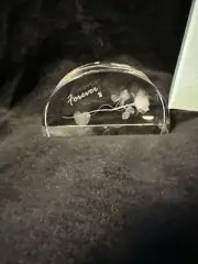3d laser etched crystal glass paperweight Forever