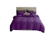 Purple Luxury Quilt Doona Duvet Cover And Pillowcases Set Reversible Bedding Set