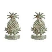 2x Pineapple 15.5cm Cast Iron Doorstop Home/Office Room Weighted Door Stopper