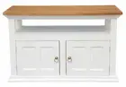 TV Cabinet, Small TV Stand, 2 Tone, Solid Timber, W97xD47xH60 Entertainment Unit