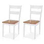 Dining Chairs 2 pcs White Solid Rubber Wood