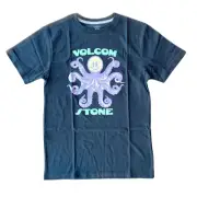 Brand New Boys Volcom Octoparty T-shirt Washed Black Heather Size M (10-12)
