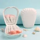 Makeup Brush Mirror Compact Make Up Shell Brush Box Exquisite