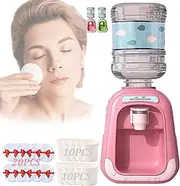 Micellar Water Dispenser,Mini Water Dispenser for Makeup,Mini Water Dispenser Makeup Remover,Mini Water Dispenser,Mini Micellar Water Dispenser (Pink(with 20 Cup+20 Cotton Pads))