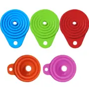 5Pcs Silicone Collapsible Kitchen Small & Large Funnels for Water Oil Transfer