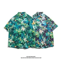 在飛比找蝦皮商城優惠-花襯衫 M-3XL 夏威夷風碎花襯衫男短袖 夏季寬鬆休閒外套